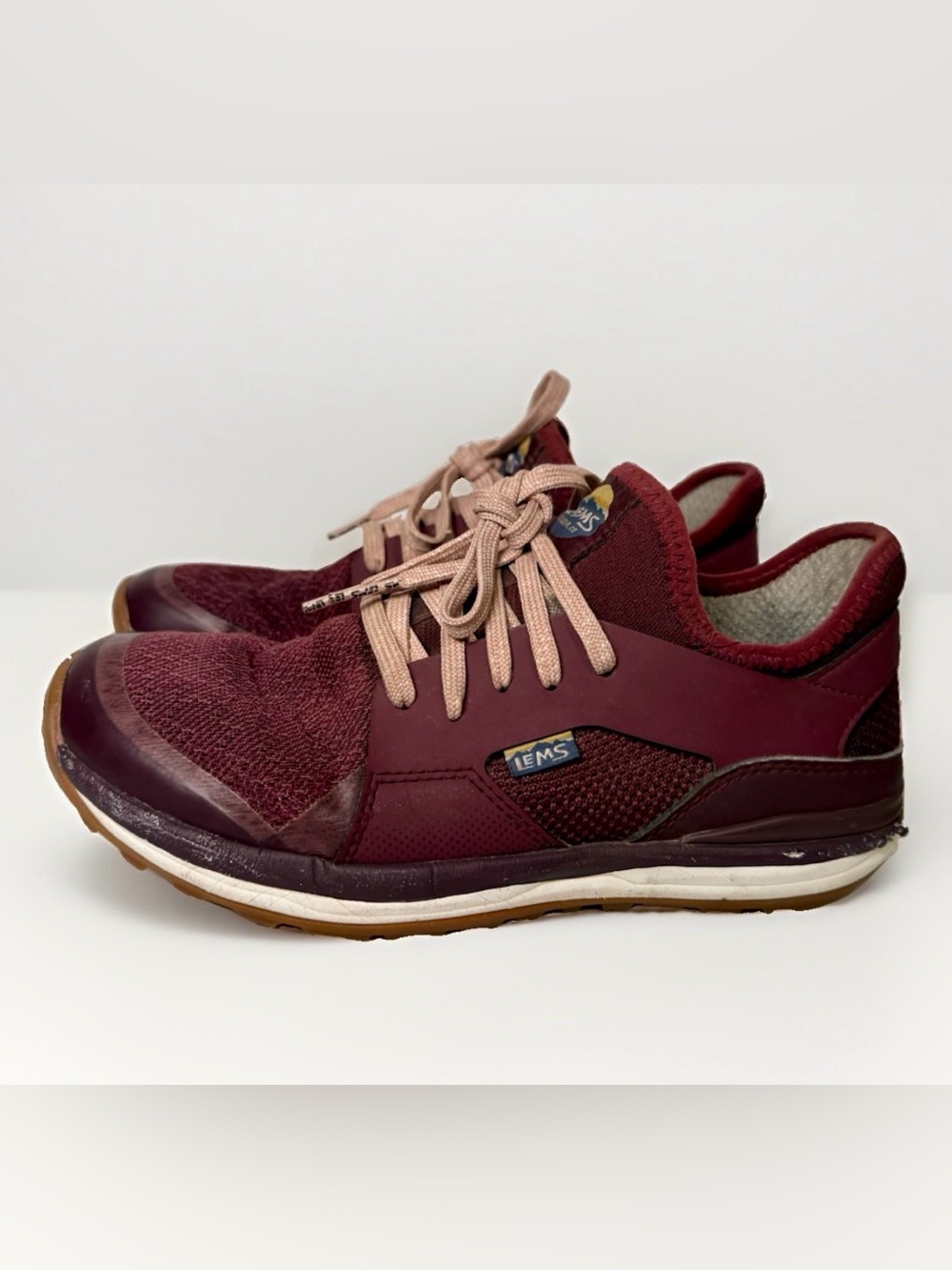 Lems Mesa Rosewood Womens 9 Trail Walking Shoes Burgundy Minimalist Sneakers
